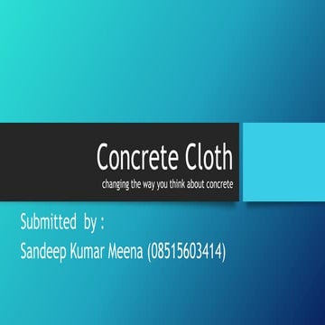 Concrete cloth (Concrete Canvas)