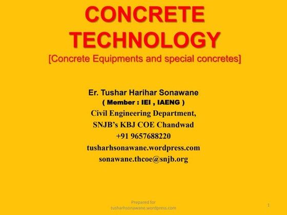 CONCRETE EQUIPMENTS.pptx | Civil Engineering Industry | Industries