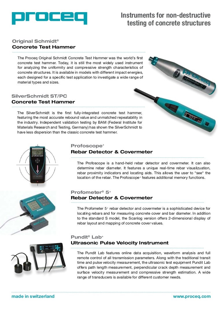 Concrete Hardness Testing Equipment From Proceq