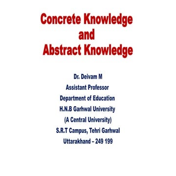 Concrete Knowledge and Abstract Knowledge