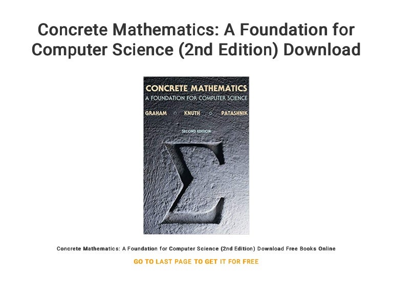 Concrete Mathematics A Foundation For Computer Science 2nd Edition