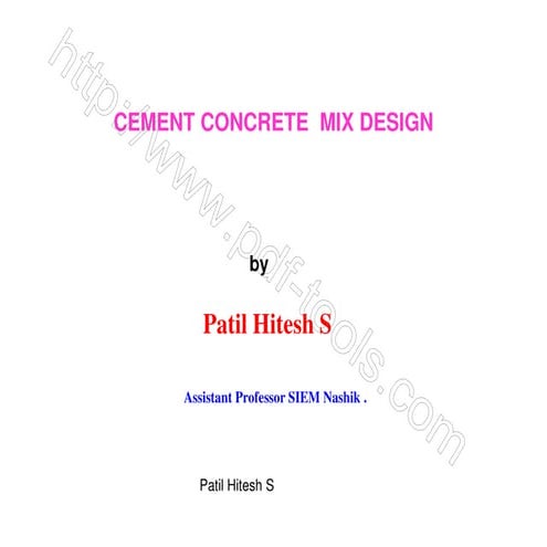 Concrete mix deisgn