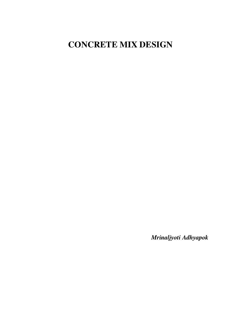 Concrete mix design