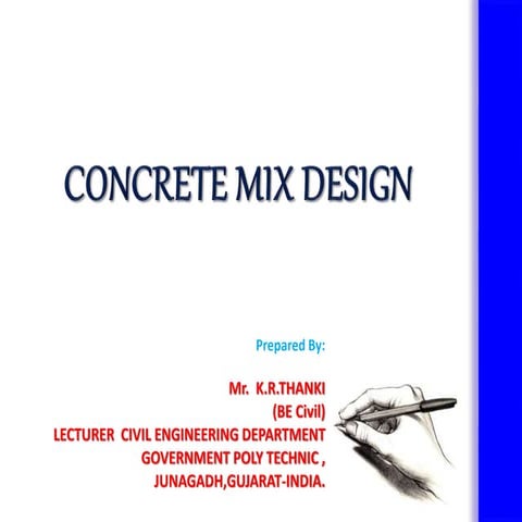 Concrete mix design by k r thanki