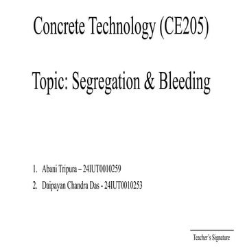 Concrete Technology- Segregation and bleeding  (CE205).pptx