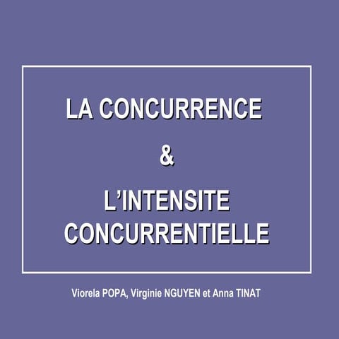 Qu'est ce que la concurrence ? | PPT