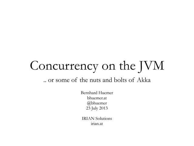 Concurrency on the JVM