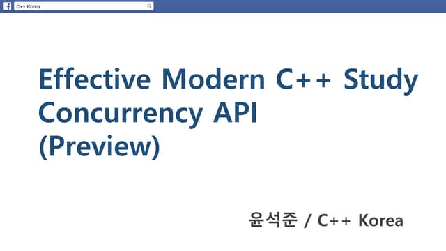 Modern C++ Concurrency API