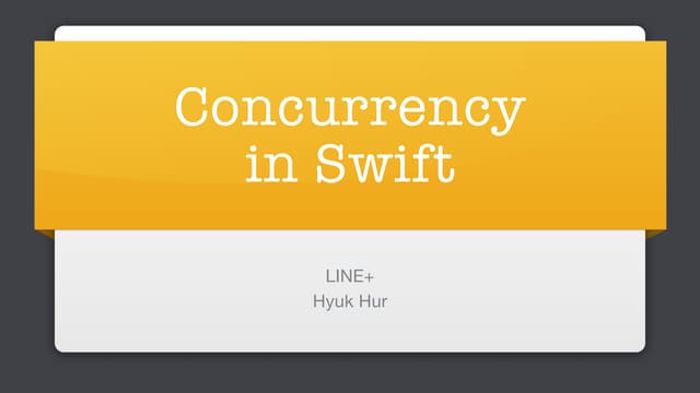 Let'swift "Concurrency in swift"