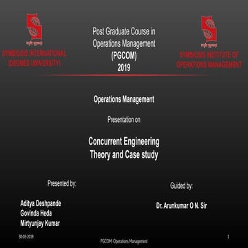 Concurrent Engineering- Automotive Interiors and MNC Case Study