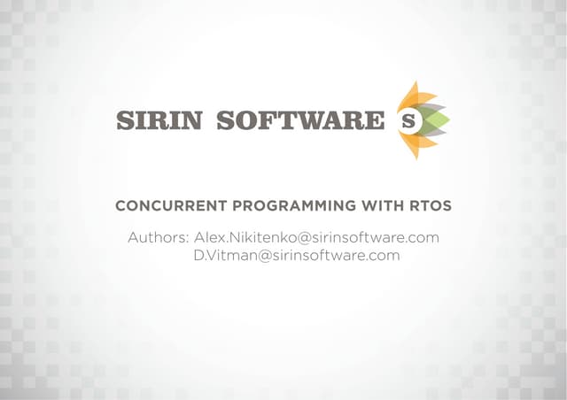 Concurrent Programming With Rtos Ppt Concurrent Programming With Rtos Ppt