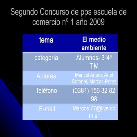 3er premio 2º concurso de pps