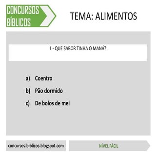 Concurso biblico alimentos