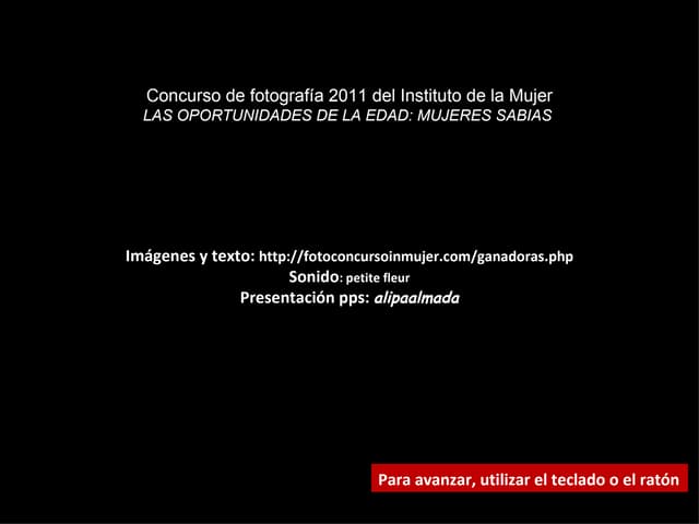 Concurso de fotografía 2011 del instituto de la mujer