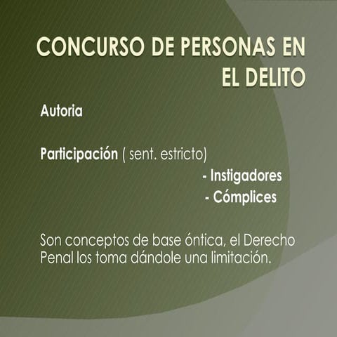 Concurso de personas en delito