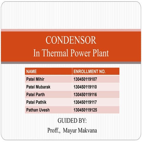 Condenser in Thermal Power Plant
