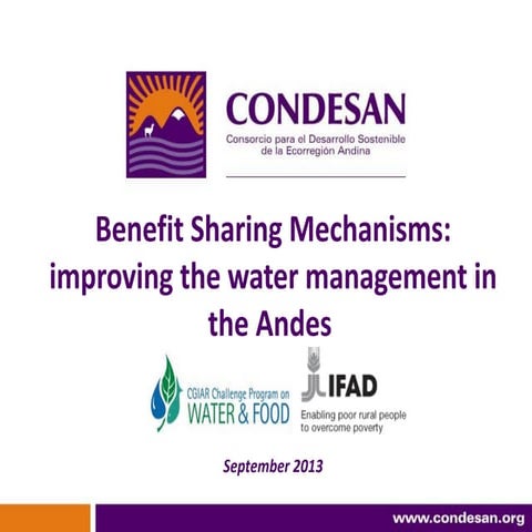 Benefit Sharing Mechanisms: improving the water management in the Andes