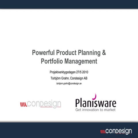 Condesign   powerful portfolio planning
