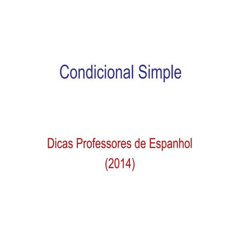 Condicional simple español