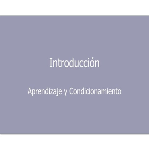 Condicionamiento Y Aprendizaje