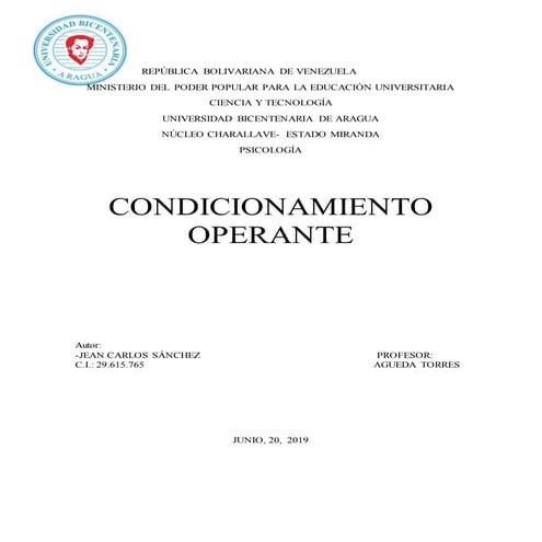 Condicionamiento operante antecedentes