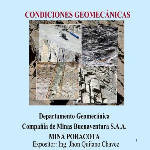 Condiciones geomecanicas de las rocas (primer tema)
