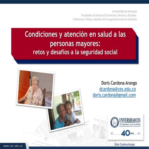 Condiciones y atención en salud a las personas mayores