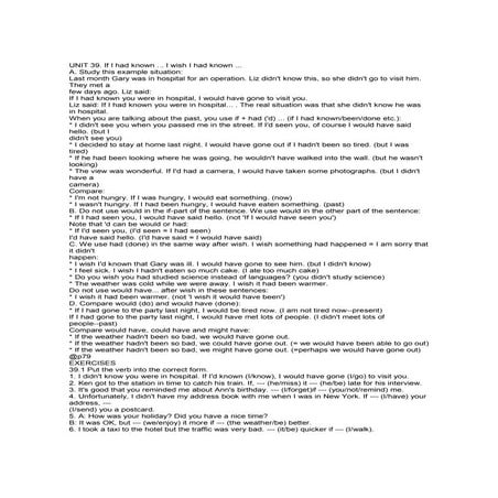 Conditional and wish usage+exercises