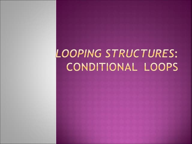 Conditional Loops Python | PPT