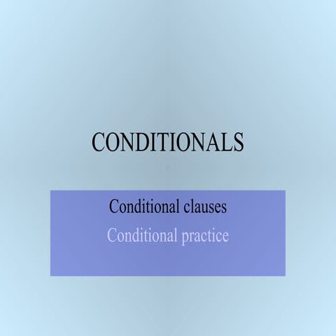 Conditionals