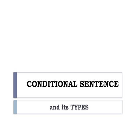 Lesson Presentation : English 9 - Conditional Sentences | PPTX