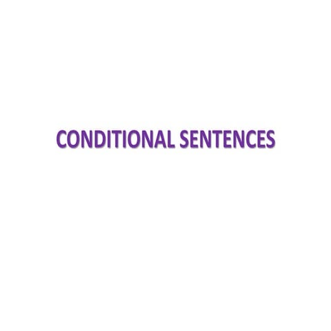 Conditional sentences