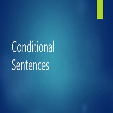 Conditional sentences | PPT