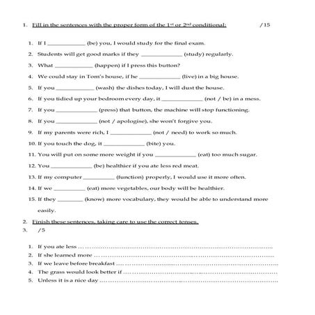 Conditional sentencesexercise