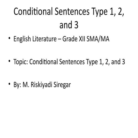 Comprehensive Guide to Conditional Sentences Type 1, 2, and 3 in ...