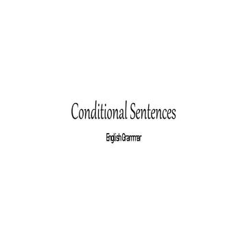 Conditional Sentences in English
