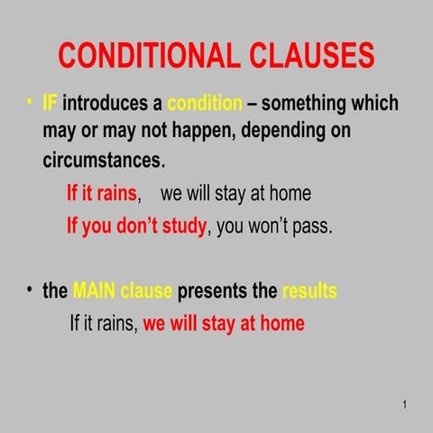 Conditionals - Grammar explanation