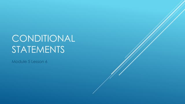 Conditional Statements | If-then Statements