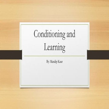 Conditioning and learning