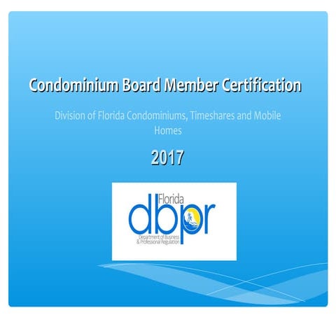 DBPR Condo board member certification with updates 2017