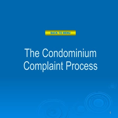 Condominium Complaint Process