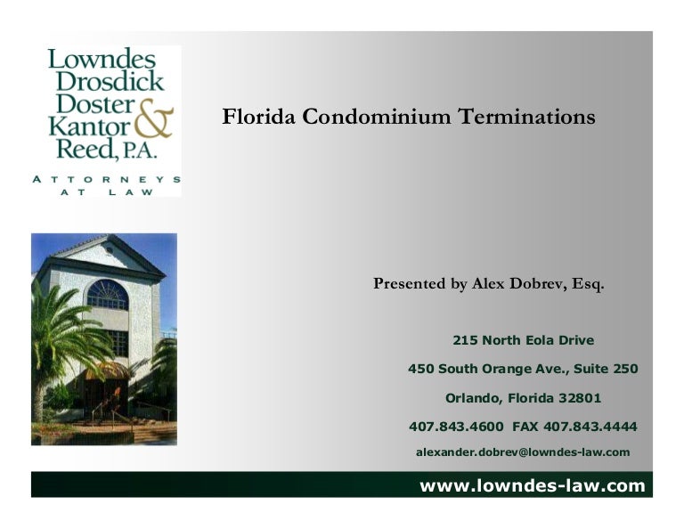 Condominium Terminations (Florida)