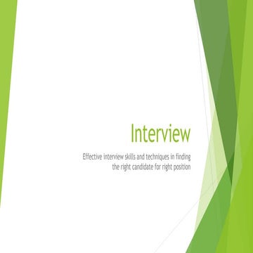 Conduct effective interview