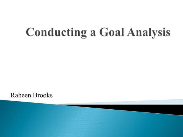Goal analysis