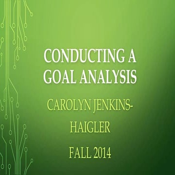 Conducting A Goal Analysis