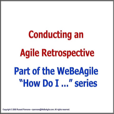 Conducting An Agile Retrospective
