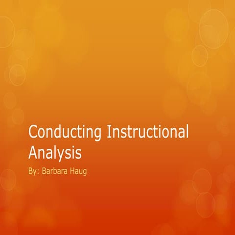 Conducting Instructional Analysis | PPTX