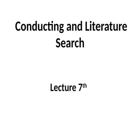 conducting and literature research for literature