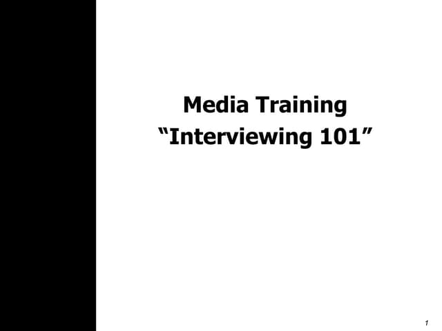 Conducting Media Interviews