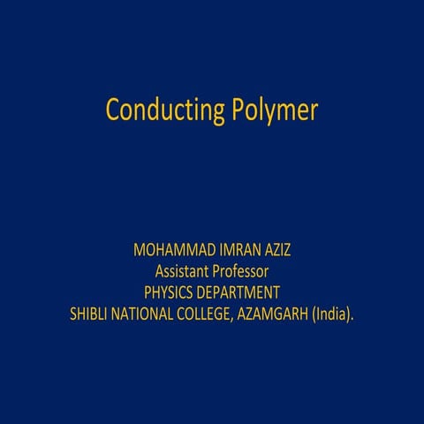 Conducting Polymer By Imran Aziz